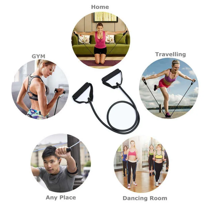 مطاطا المقاومة المطاط ممارسة أنبوب مقاومة . Elastic Resistance Band Rubber Exercise Tube
