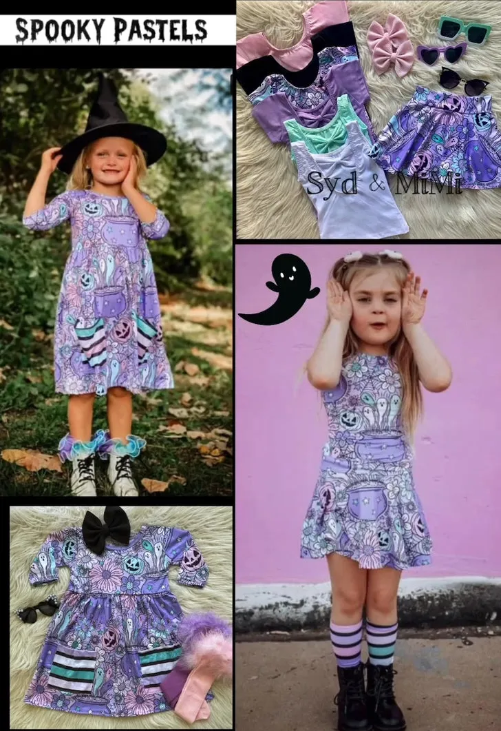 2 left! 2T & 3T ~ Pocket Dress ~ Spooky Pastels