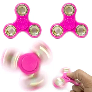 2 Tri Fidget Hand Spinner Finger Toy EDC Focus Desk ADHD Autism Kids Adults Pink