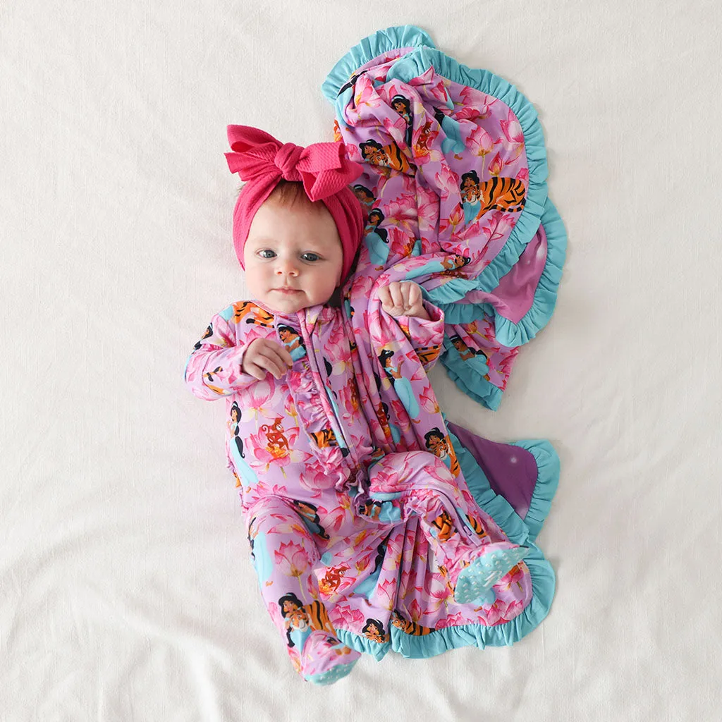 Disney Princess Jasmine & Jasmine's Castle Ruffled Luxette Patoo Blanket