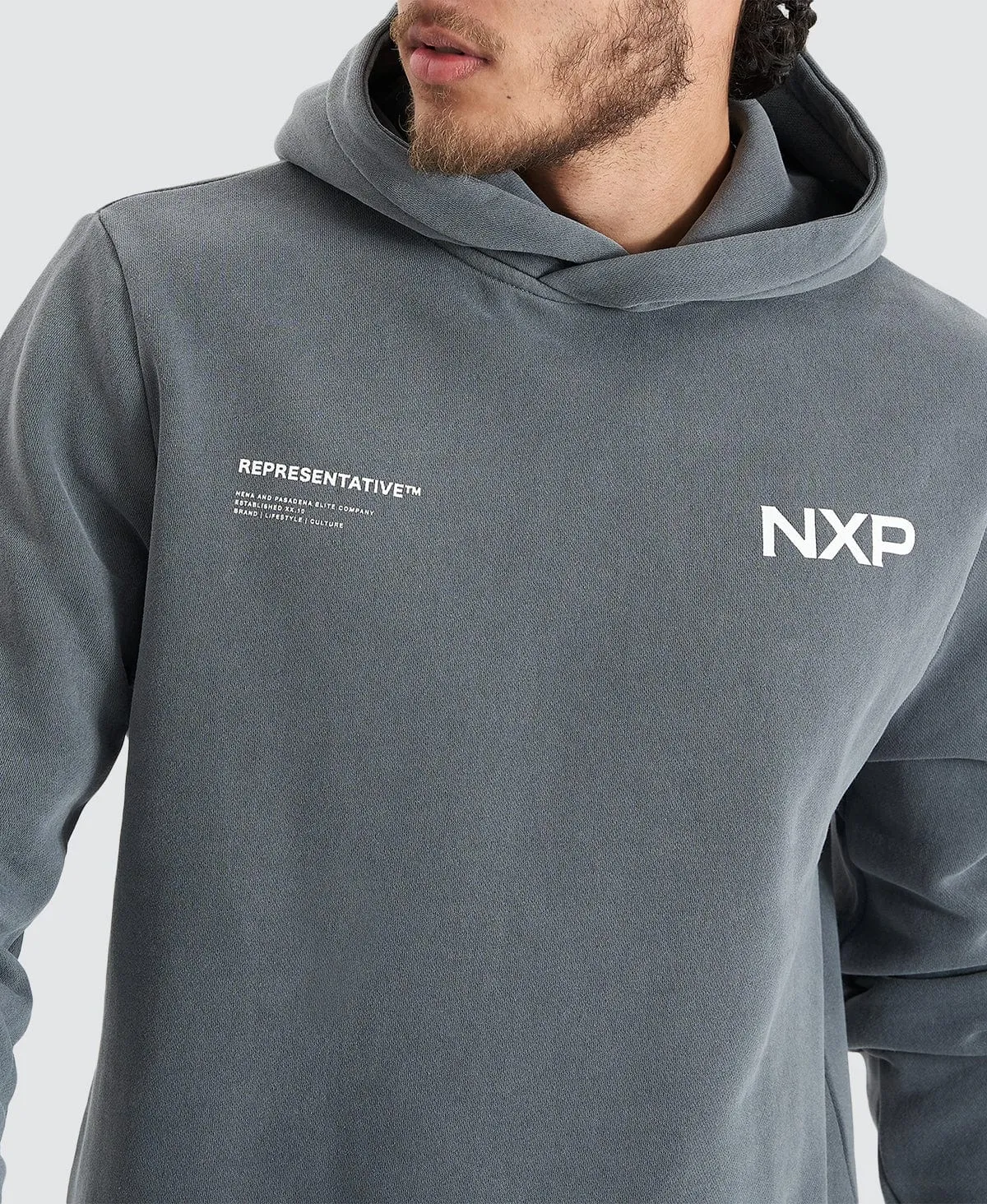 Jump Start Hooded Dual Curved Sweater Pigment Castlerock