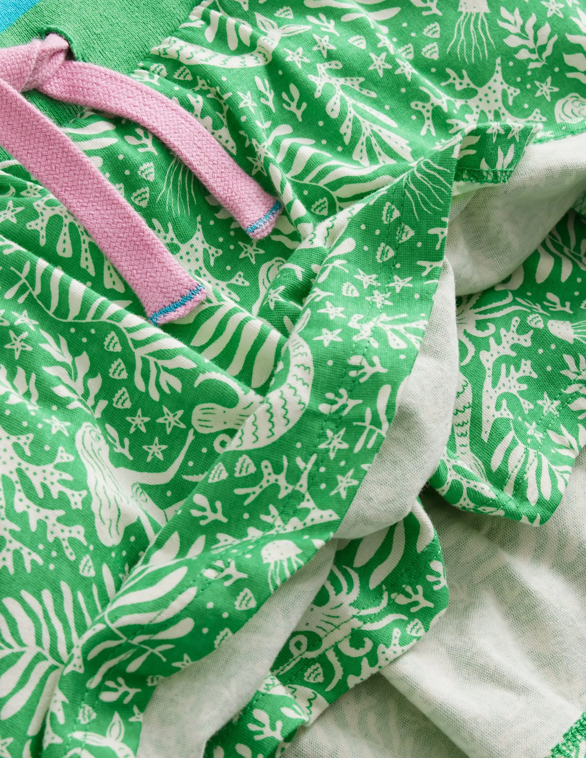 Printed Jersey Skort-Pea Green Mermaids