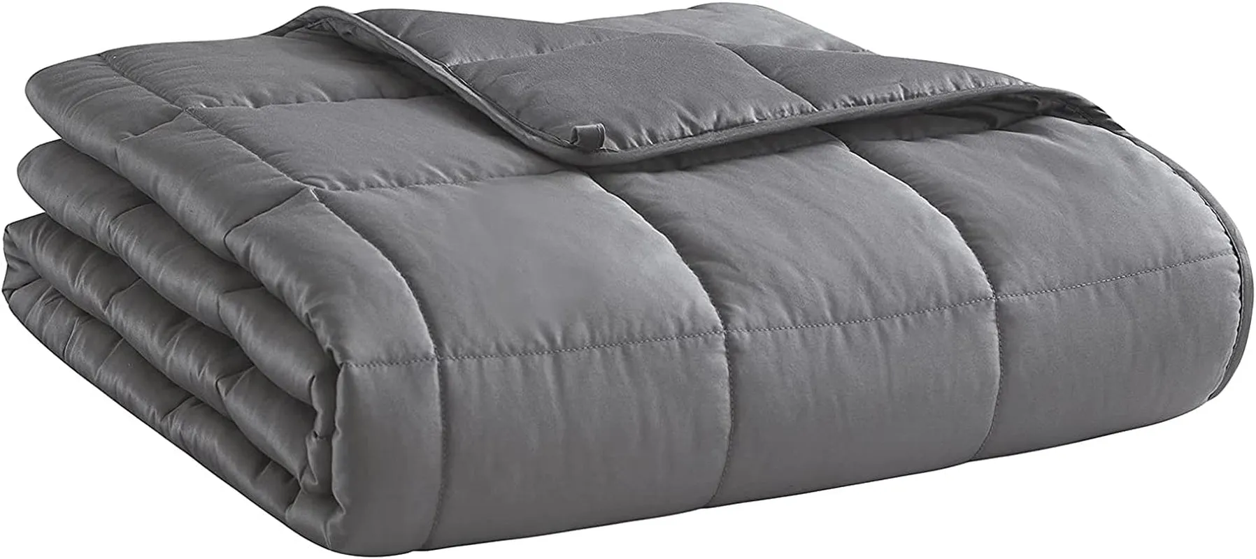 Weighted Blanket (Dark Grey,48"x72"-15lbs) Cooling Breathable Heavy Blanket Microfiber Material with Glass Beads Big Blanket for Adult All-Season Summer Fall Winter Soft Thick Comfort Blanket
